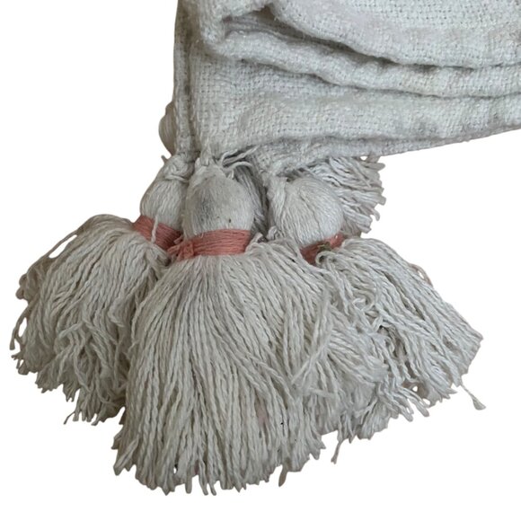 Rachel Zoe Decorative Throw 50"x70" Holiday Cheer Pink Trees Tassels Christmas - Picture 9 of 12
